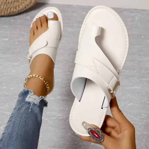 Leren Damesslippers met Verstelbare Bandjes Anatomisch Voetbed Comfortabele Zomerschoenen Slippers Dames | Sansoti