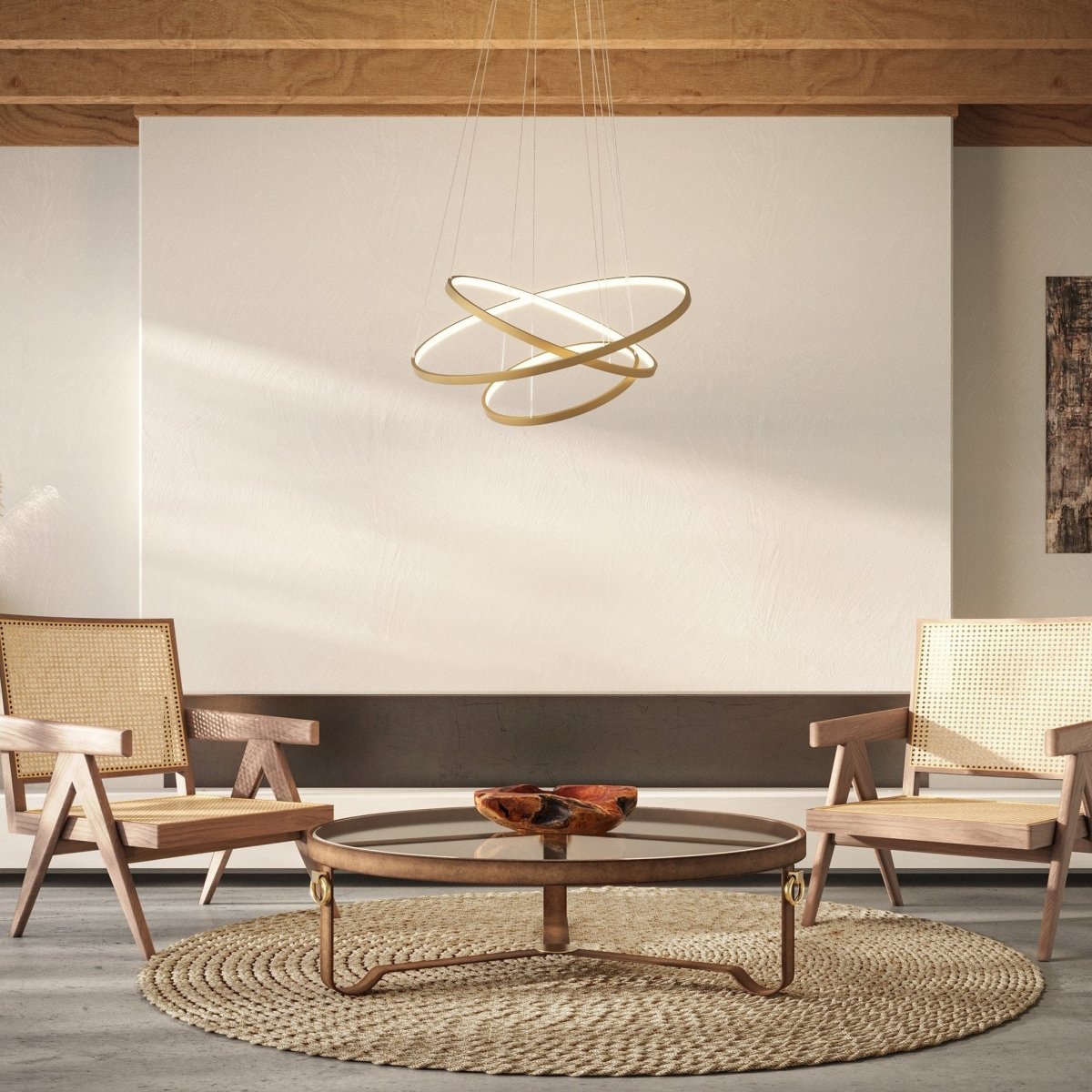 LED Pendant Lamp Rings 70-55-40cm Dimmable Aluminum Design | Sansoti