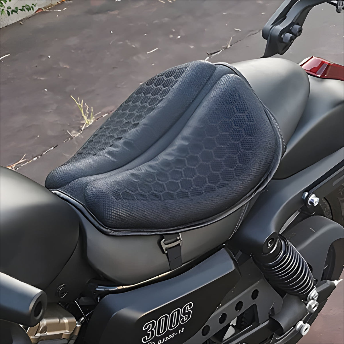 Gel Zadelkussen Motor Ergonomisch met Honingraatstructuur Antislip Drukverlaging voor Lange Comfortabele Ritten | Sansoti