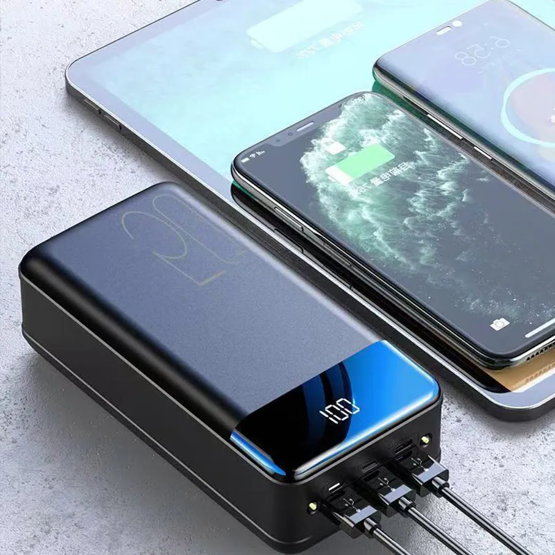 Powerbank 50000 mAh LED Display Zwart Snelladen Smartphone Tablet Reisbatterij Externe Accu | Sansoti