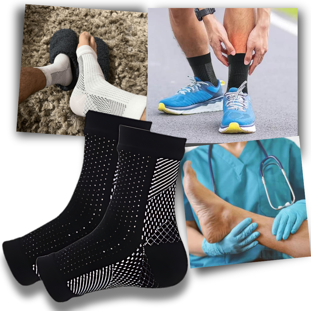 Therapeutic Compression Socks Open Toe Neuropathy Foot Support Anti-Slip | Sansoti