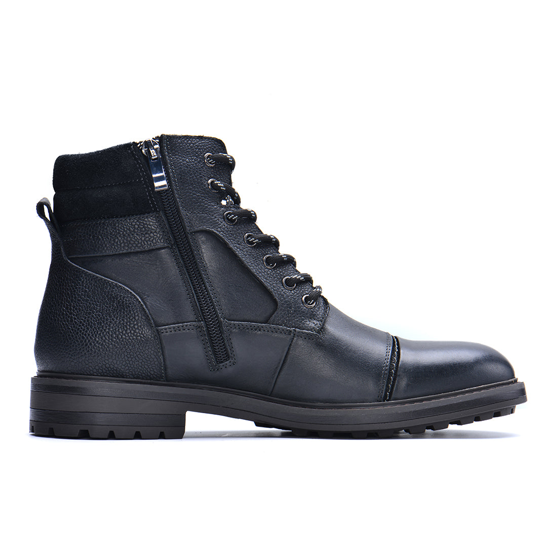 Leather Men's Boots Black Brown Waterproof with Reinforced Sole Comfortable for Daily Work and Walking | Sansoti