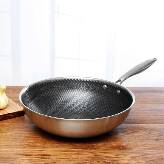 Stainless Steel Frying Pan, 28cm, Non-Stick Coating, Suitable for Induction, Gas, Ceramic, Electric, and Dishwasher | Sansoti