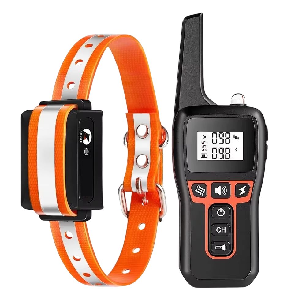 Collier de dressage pour chien avec télécommande, portée de 1000m, étanche IP67, modes sonnerie et vibration, électrique et rechargeable | Sansoti