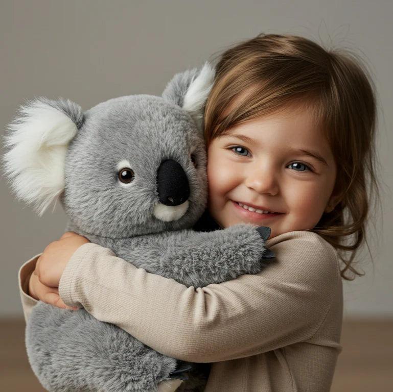 Pluszowa maskotka koala, szara, 30cm, uspokajający dodatek do pokoju, dekoracja do sypialni i pokoju dziecięcego, miękka | Sansoti