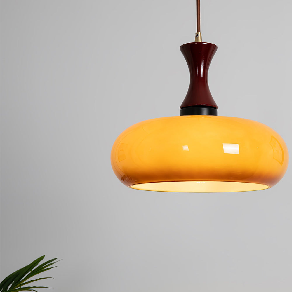 Hanglamp Glas Hout E27/E26 Woonkamer Eetkamer Slaapkamer Retro Vintage Verlichting | Sansoti