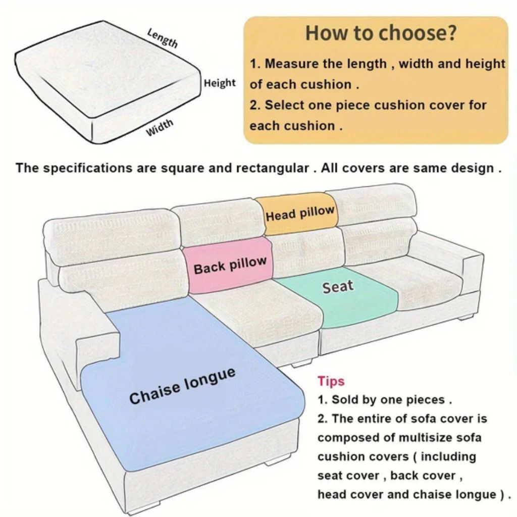 Stretchable Sofa Cover Pet-Friendly 100% Polyester Washable Furniture Protector 10 Sizes 6 Colors Living Room | Sansoti