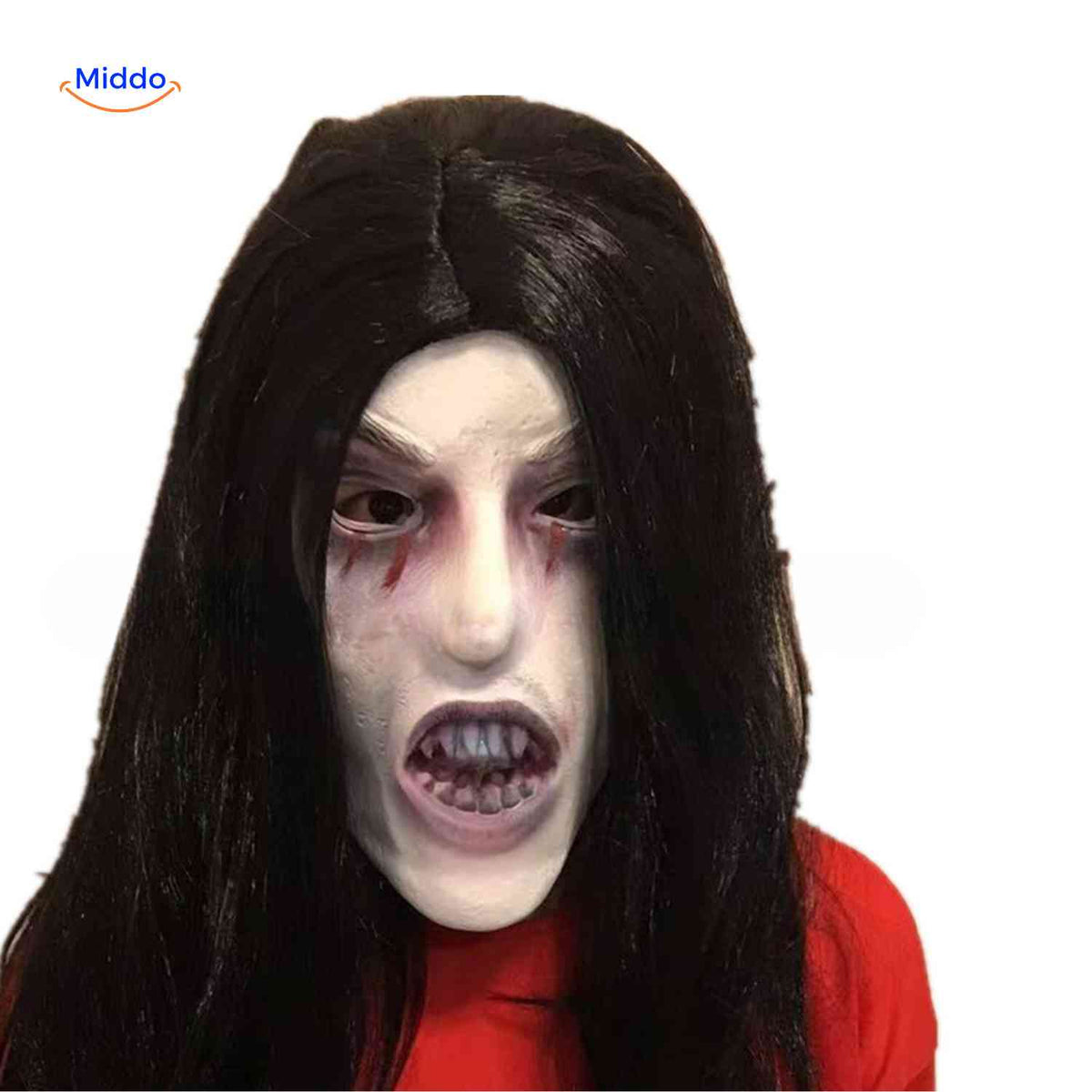 Masque d’horreur avec cheveux synthétiques en latex, masque effrayant pour Halloween, cosplay, fête, carnaval et soirée costumée | Sansoti