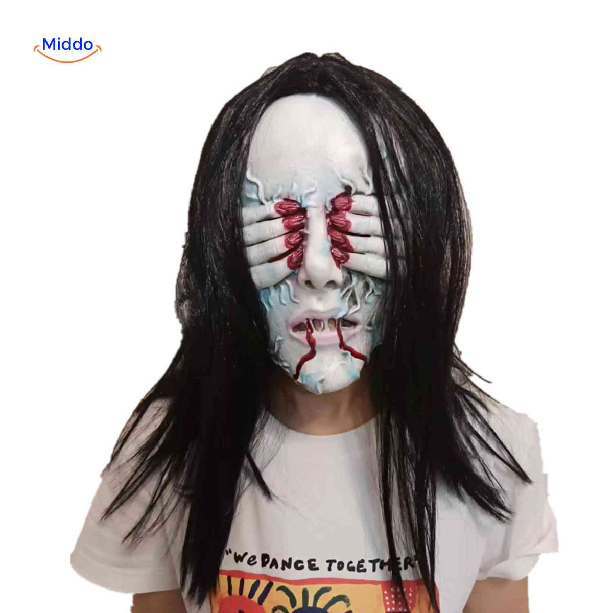 Masque d’horreur avec cheveux synthétiques en latex, masque effrayant pour Halloween, cosplay, fête, carnaval et soirée costumée | Sansoti