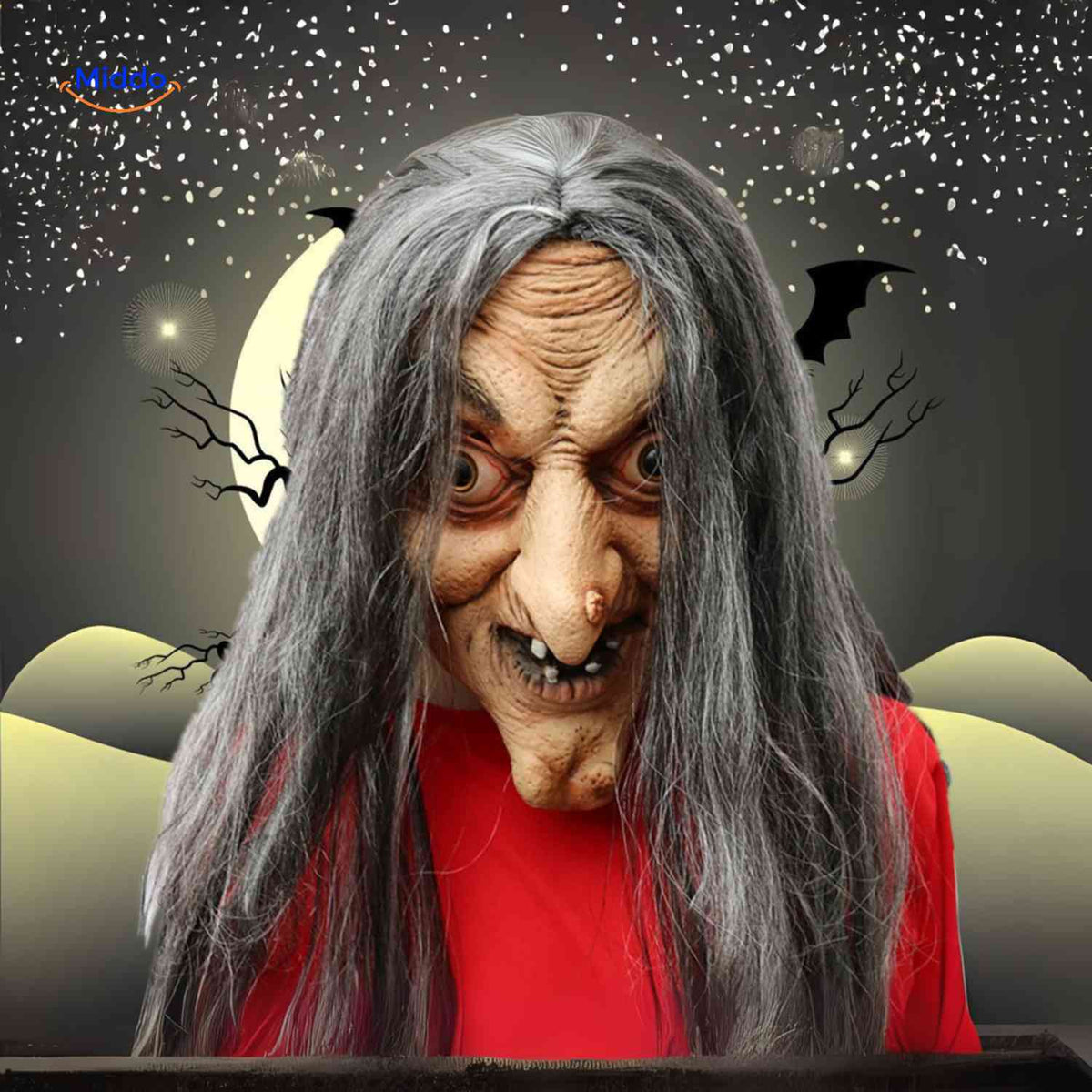 Masque d’horreur avec cheveux synthétiques en latex, masque effrayant pour Halloween, cosplay, fête, carnaval et soirée costumée | Sansoti