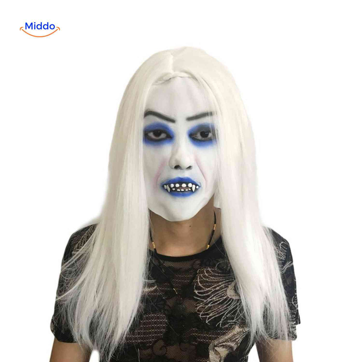 Masque d’horreur avec cheveux synthétiques en latex, masque effrayant pour Halloween, cosplay, fête, carnaval et soirée costumée | Sansoti
