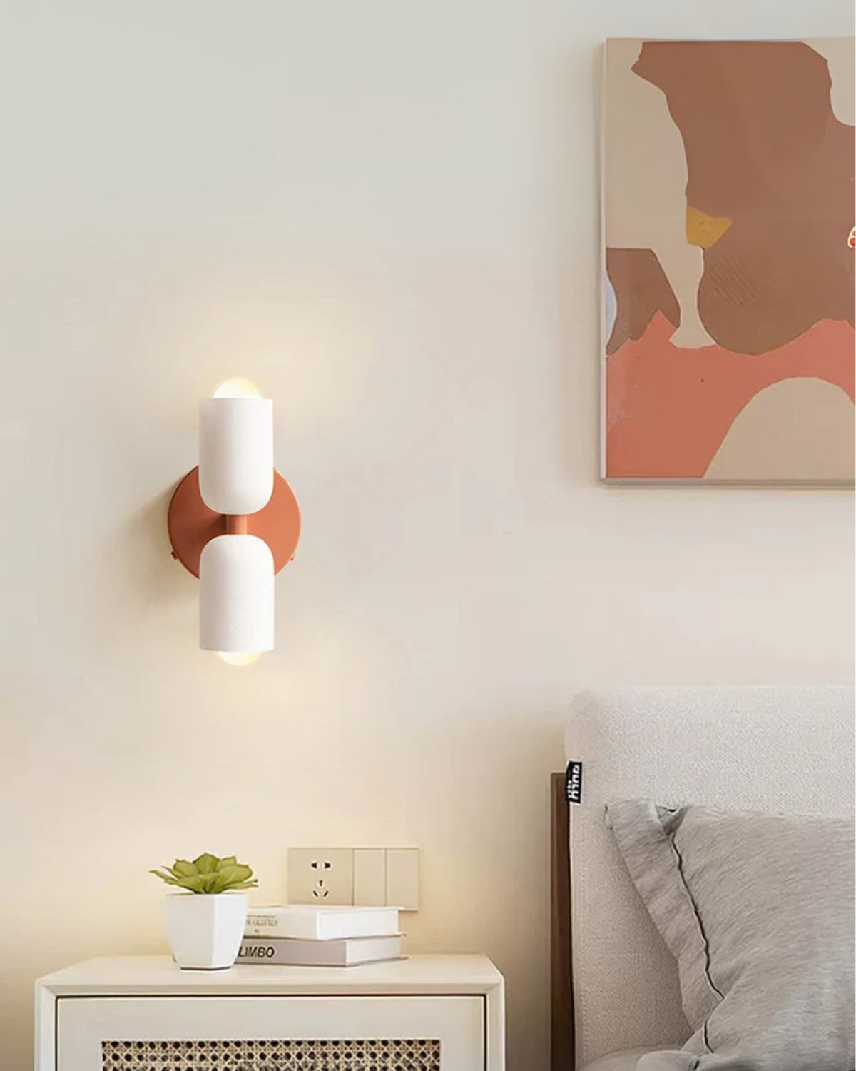 Sansoti | Applique murale avec doubles abat-jours en verre pour chambre et salon – Éclairage mural E27