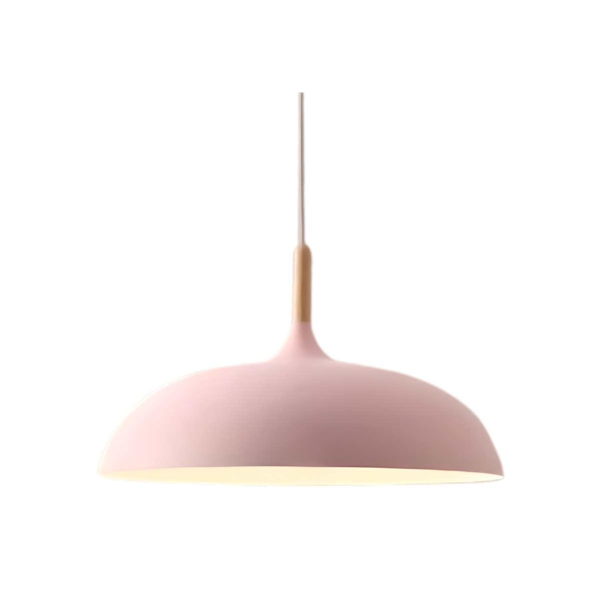 Lámpara colgante de madera y hierro, estilo escandinavo Japandi, redonda, E27, Ø35 Ø60, comedor, cocina | Sansoti