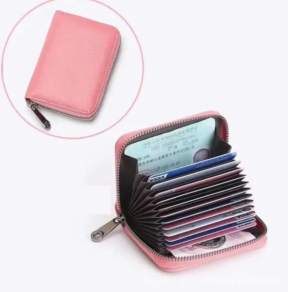 Compact Leather Card Holder Multifunctional Wallet for Business Cards Credit Cards Driver's License and Other Cards | Sansoti