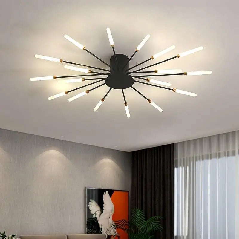 Deckenlampe Rohr Design Italienisch Aluminium Acryl LED G9 60W Wohnzimmer Flur Modern