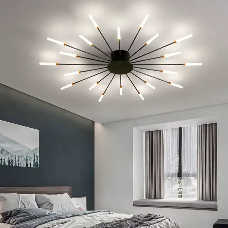 Deckenlampe Rohr Design Italienisch Aluminium Acryl LED G9 60W Wohnzimmer Flur Modern