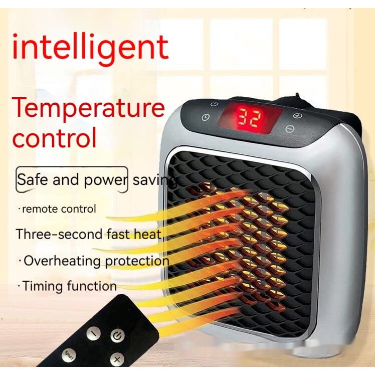 Compact Plug-In Heater with Digital Display, Timer, and Adjustable Thermostat for Bedroom or Bathroom up to 20m² | Sansoti