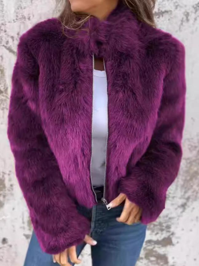 Gevoerde Damesjas met Rits Warme Winterjas voor Herfst Winter Zachte Oversized Jas Dames Comfortabel | Sansoti