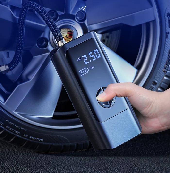 Draagbare Bandencompressor 12V met Accu Digitaal Display Luchtpomp Auto Fiets Motor Camping Onderweg | Sansoti