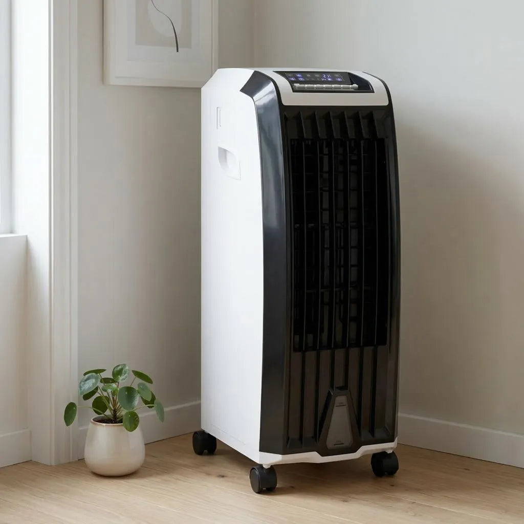 Portable Air Cooler on Wheels 6.5L Water Tank with Timer and Oscillation Mode, Energy-Efficient, for Home and Office | Sansoti