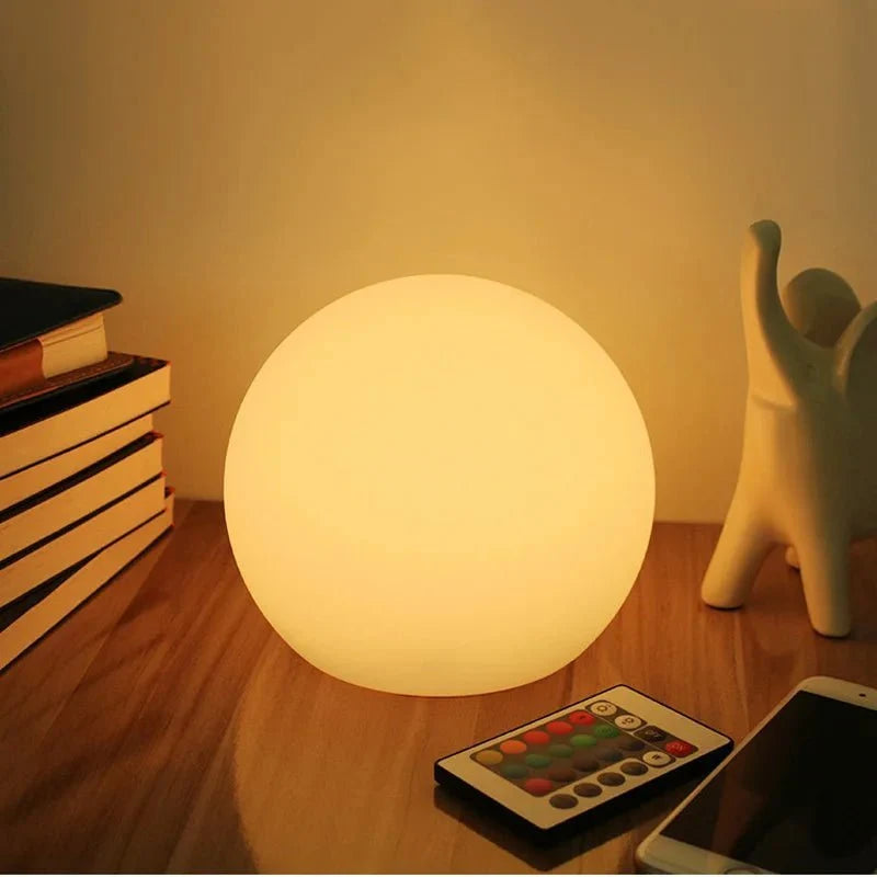 Wireless LED Globe Lamp with Remote Control, 16 Colors, USB Rechargeable Ambient Table Lamp and Night Light | Sansoti