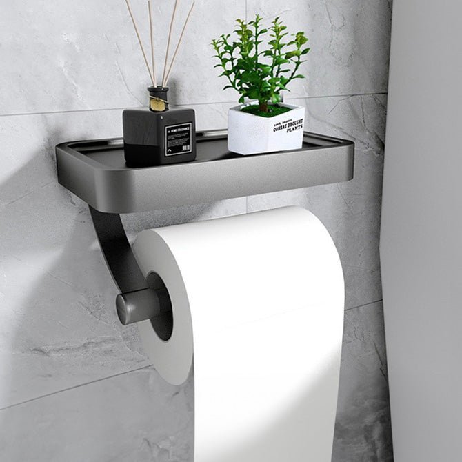 Portarrollos de papel higiénico con repisa de acero inoxidable – sin taladrar | Sansoti