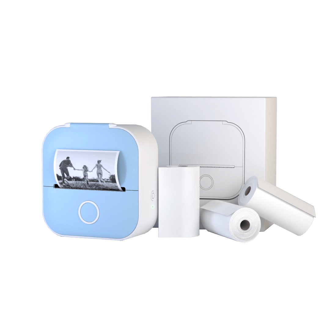 Portable Mini Printer With Bluetooth And Sticker Rolls For Labels, Notes, And Creative Printing | Sansoti