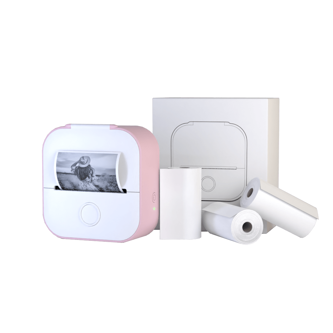 Portable Mini Printer With Bluetooth And Sticker Rolls For Labels, Notes, And Creative Printing | Sansoti