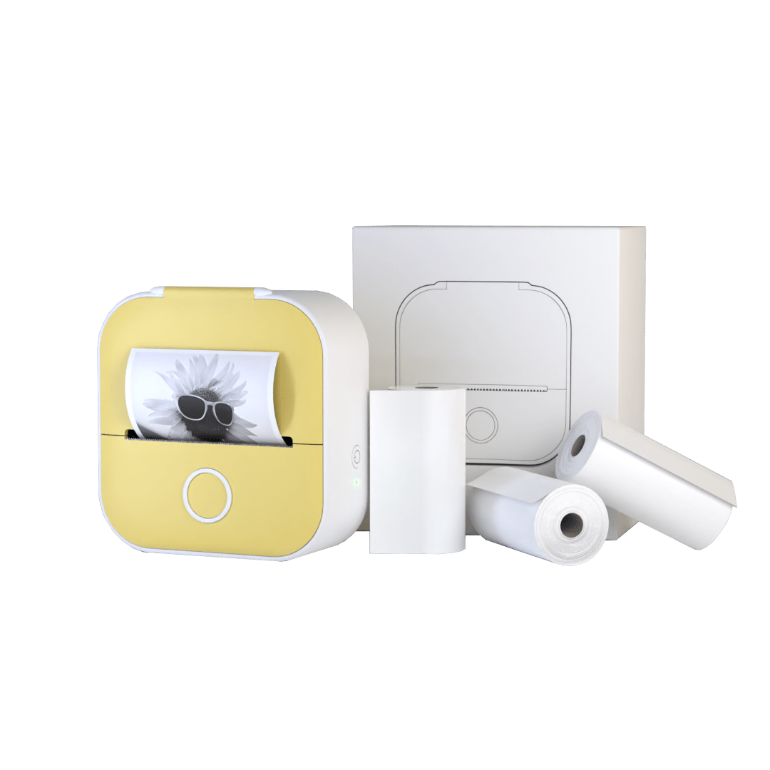 Portable Mini Printer With Bluetooth And Sticker Rolls For Labels, Notes, And Creative Printing | Sansoti