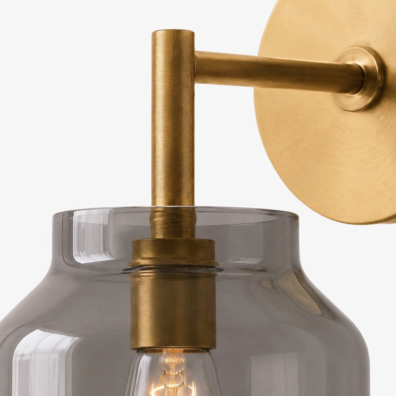 Wandleuchte mit Milchglas-Schirm und Metallakzenten minimalistisches Design Stimmungslicht Flur Gang Schlafzimmer | Sansoti