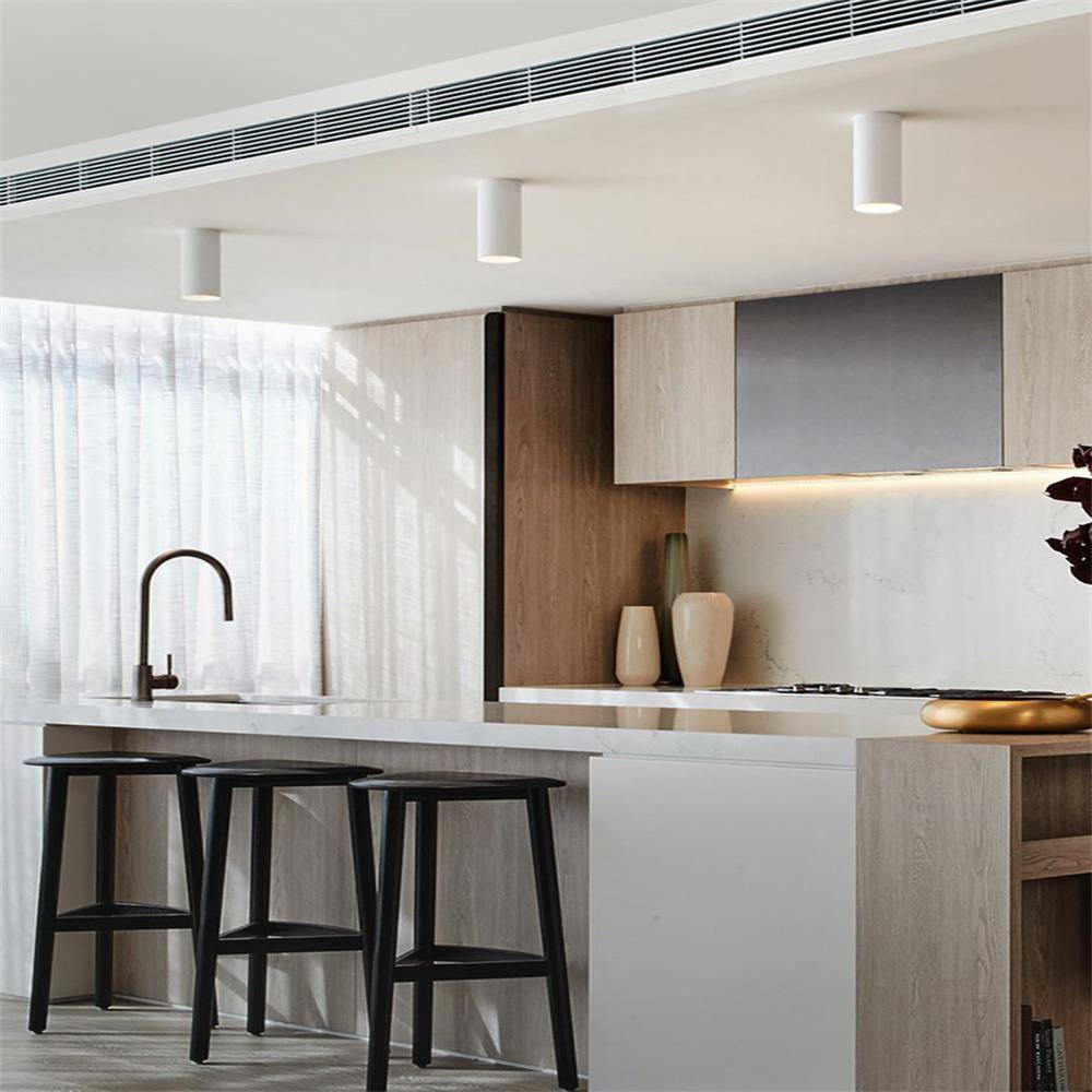 Moderner LED-Röhren-Deckenstrahler Aufbau Zylinder – minimalistische schwarze und weiße 5W Deckenlampe für Küche, Wohnzimmer und Badezimmer mit warmweißem, neutralweißem und kaltweißem Licht | Sansoti