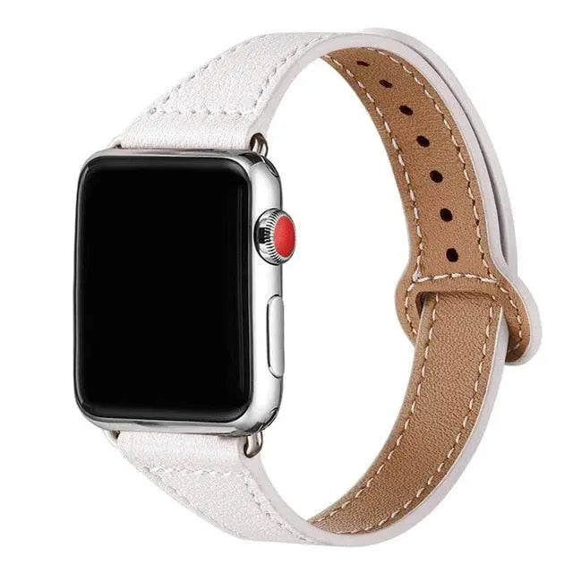 Leren Horlogebandje Dames Smal 38-49mm Smartwatch Premium Sluiting Stijlvol Comfortabel Verstelbaar Accessoire | Sansoti