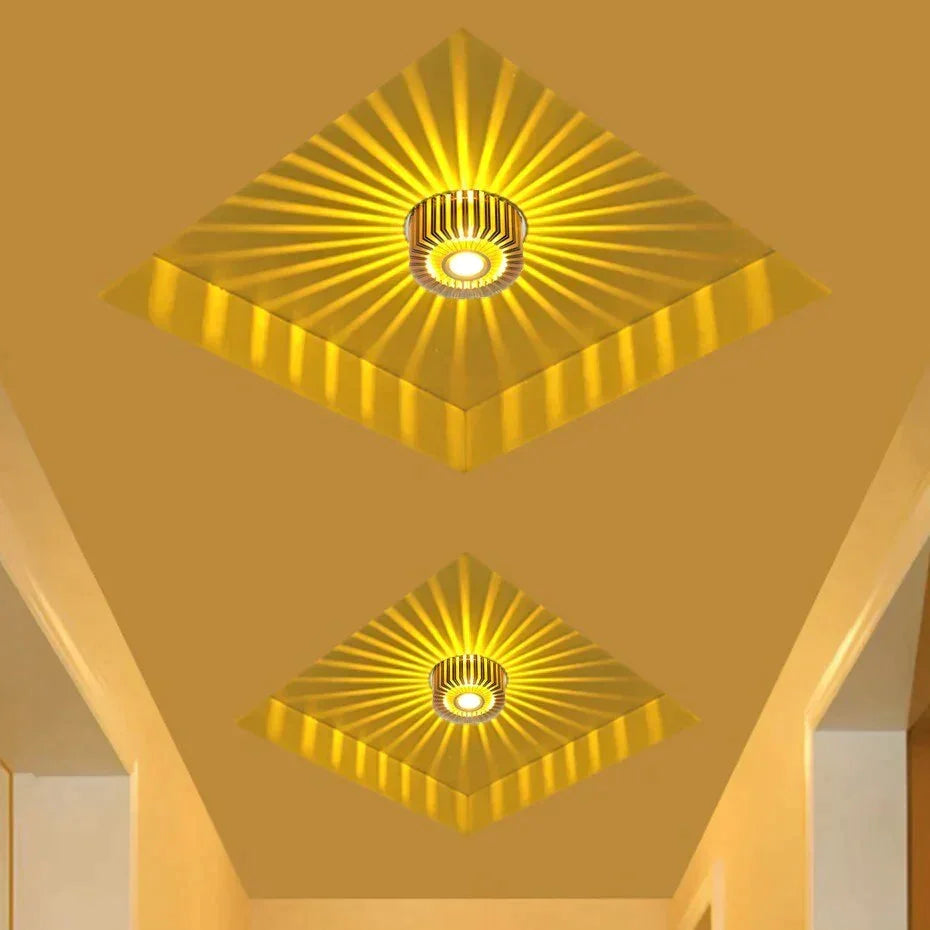 Wpuszczany reflektor sufitowy LED 3 W, aluminiowy, kolorowe światło nastrojowe, do korytarza, na balkon, do gabinetu, sypialni i salonu | Sansoti