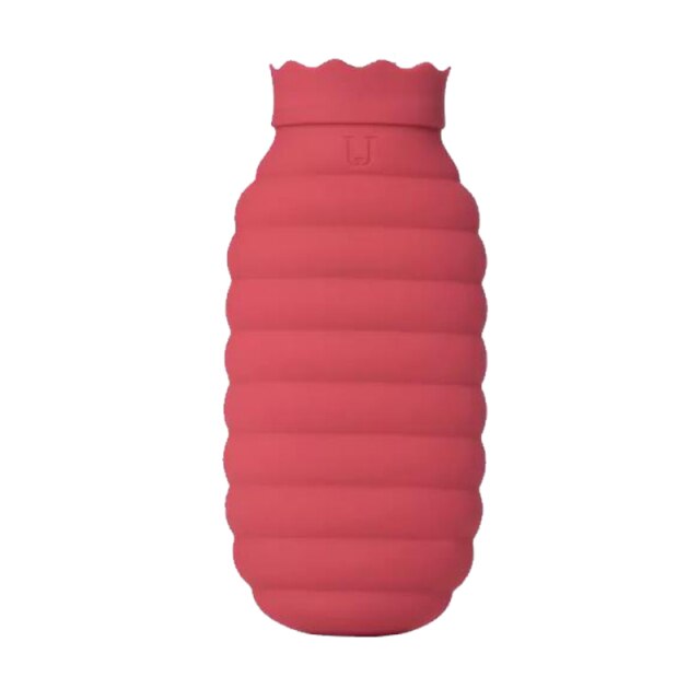Mikrowellengeeignete Silikon-Wärmflasche, 313 ml, 620 ml, mit Strickbezug zur Linderung von Bauchschmerzen und für Wärme | Sansoti