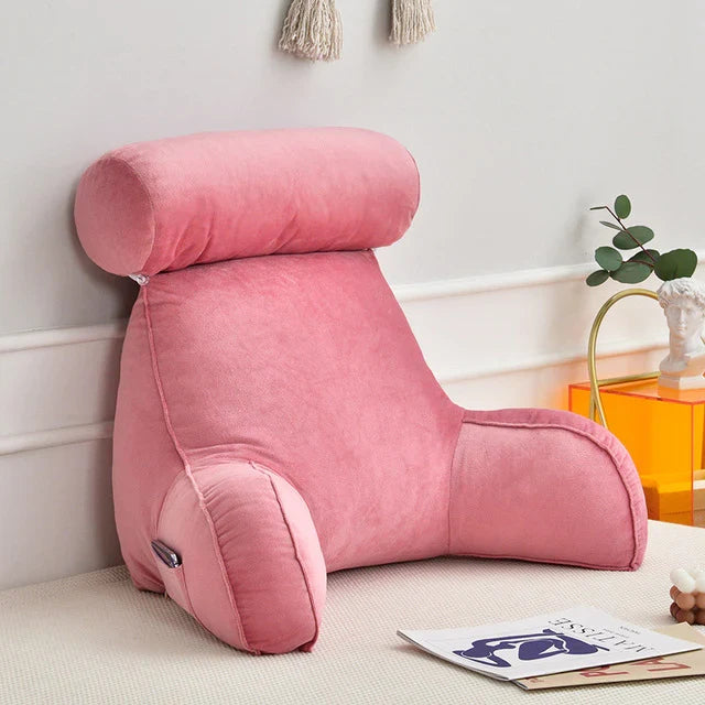 Ergonomisches Lesekissen mit Armlehnen 75x45cm, Samt, verstellbare Rückenstütze für Bett und Sofa, Komfort und Entspannung | Sansoti