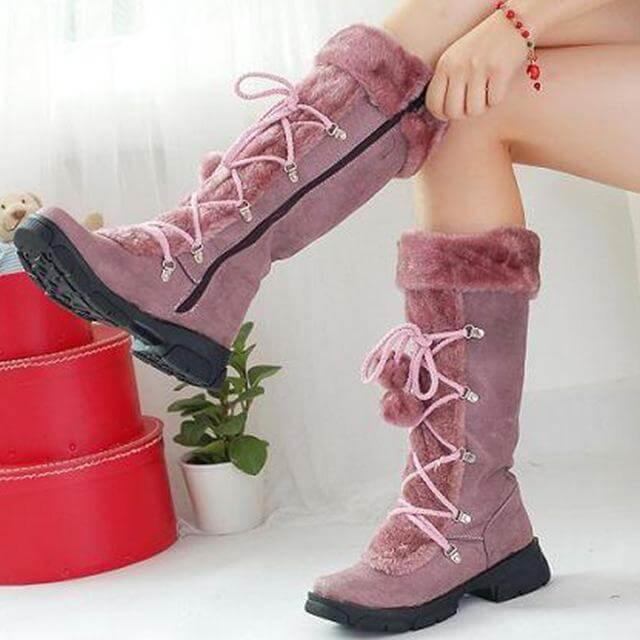 Winterlaarzen Halfhoog met Wedgehak Zachte Voering Dames Straat Wandelen Sneeuw Comfort Winter Schoenen | Sansoti