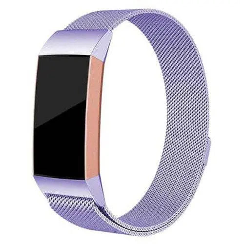 Metalowy pasek do zegarka typu mesh z magnetycznym zapięciem, Fitbit Charge 3 4, regulowany, wygodna opaska na nadgarstek | Sansoti