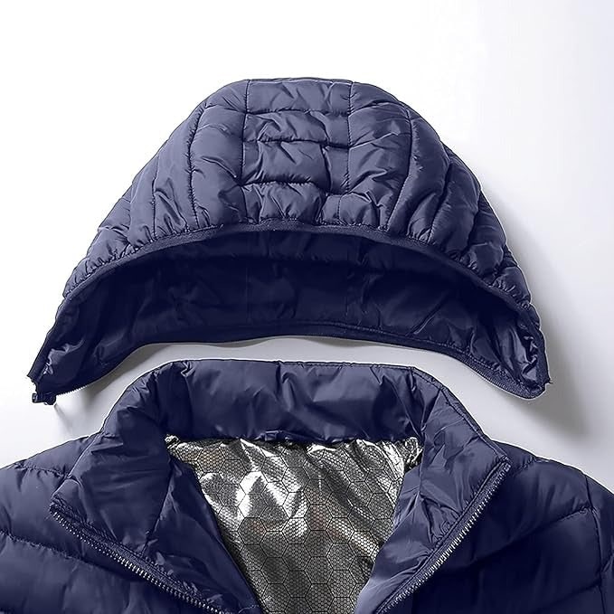 Thermische Pufferjacke mit 9 Heizzonen Kapuze Steppjacke Unisex Winterbekleidung Faltbare Outdoorjacke | Sansoti