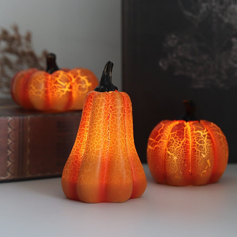 Halloween Pompoen Lantaarn met LED Kaars – Realistisch Flakkerend Licht Decoratie Herfst Sfeerlicht Binnen | Sansoti