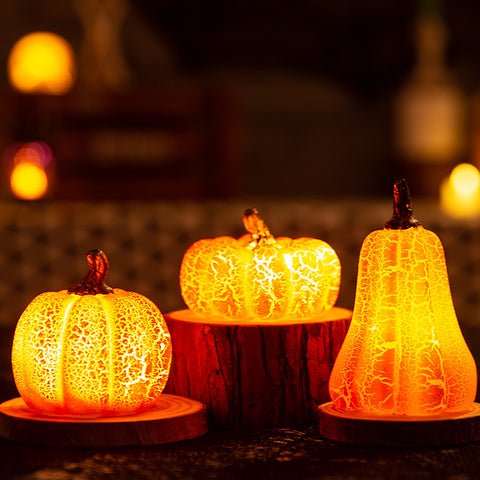 Halloween Pompoen Lantaarn met LED Kaars – Realistisch Flakkerend Licht Decoratie Herfst Sfeerlicht Binnen | Sansoti
