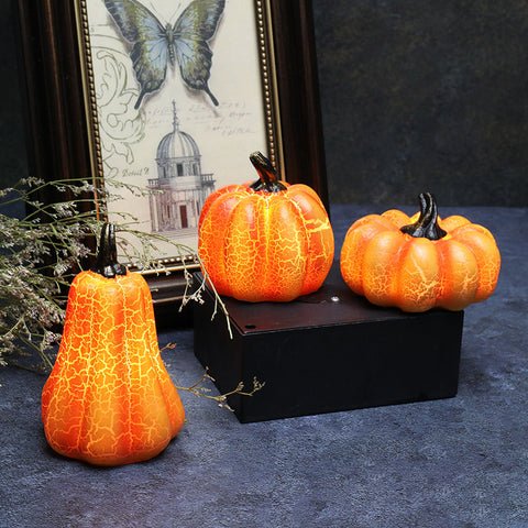 Halloween Pompoen Lantaarn met LED Kaars – Realistisch Flakkerend Licht Decoratie Herfst Sfeerlicht Binnen | Sansoti