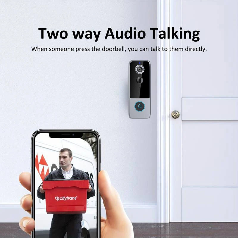 Wireless Video Doorbell with Night Vision Motion Detection No Subscription for Home Security Intercom | Sansoti