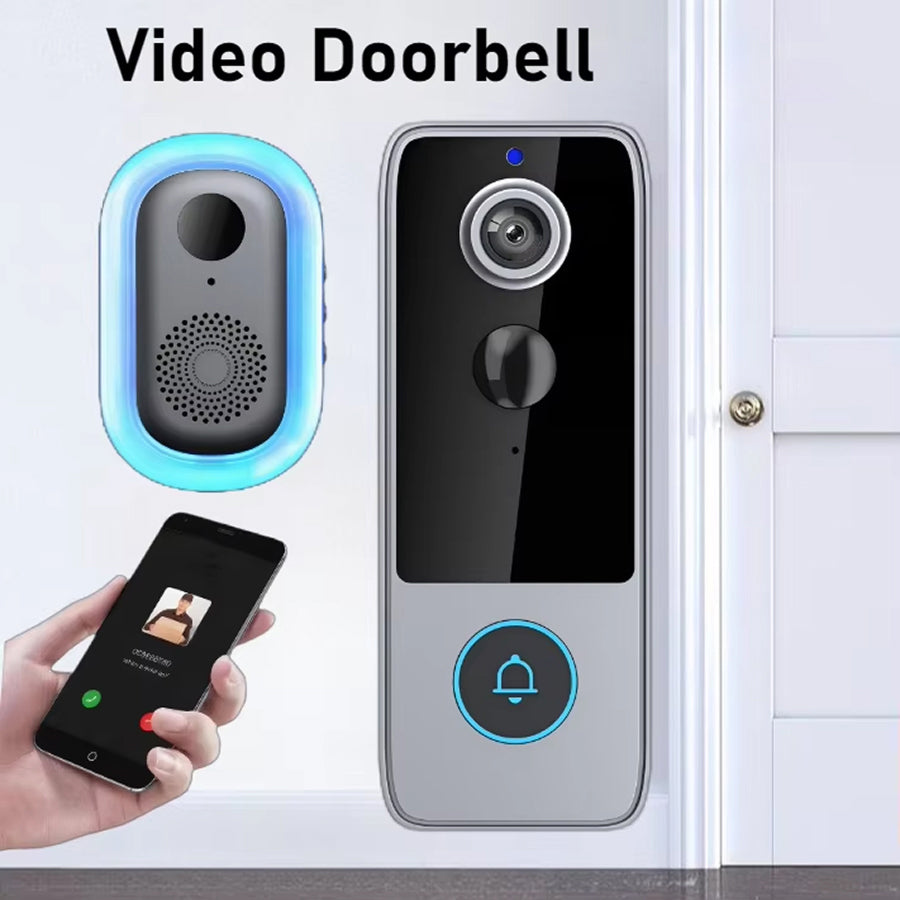 Sonnette vidéo sans fil avec détection de mouvement, 1080P HD, vision nocturne, WiFi, étanche IP65, sans abonnement | Sansoti