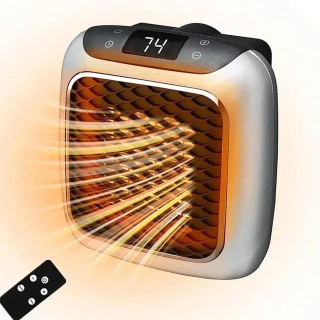 Compact Ceramic Heater 800W USB Wall-Mounted with Remote Control Energy-Efficient Heating | Sansoti