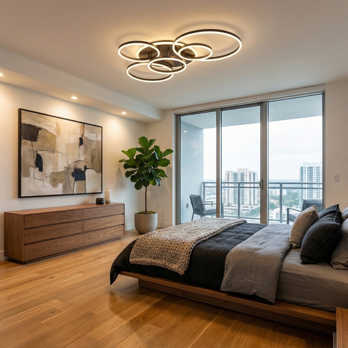 Minimalist Aluminum Pendant Light E27 with LED Adjustable Modern Design for Dining Room Bedroom Reading Nook | Sansoti