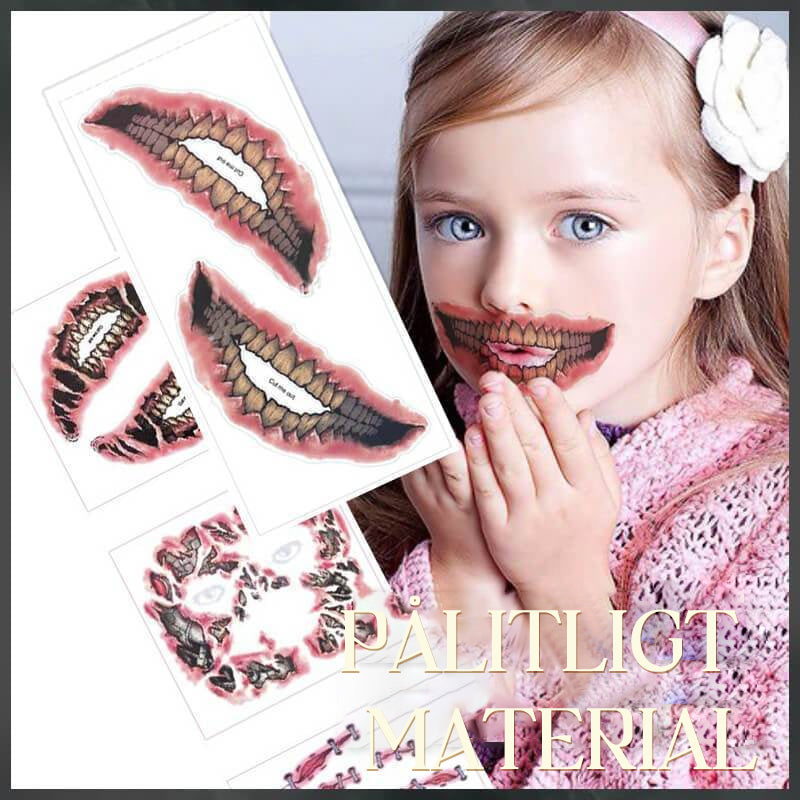 Temporary Tattoo Stickers Horror Wounds Scars Cosplay Halloween Makeup Decoration Set 12-30 Pieces | Sansoti