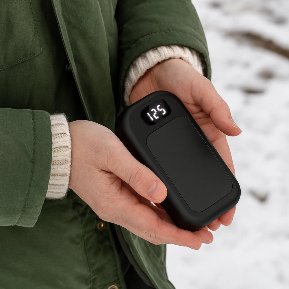 Oplaadbare Handwarmers met LED Display 3 Warmtestanden Powerbank Functie Wintercomfort Koude Handen Outdoor | Sansoti