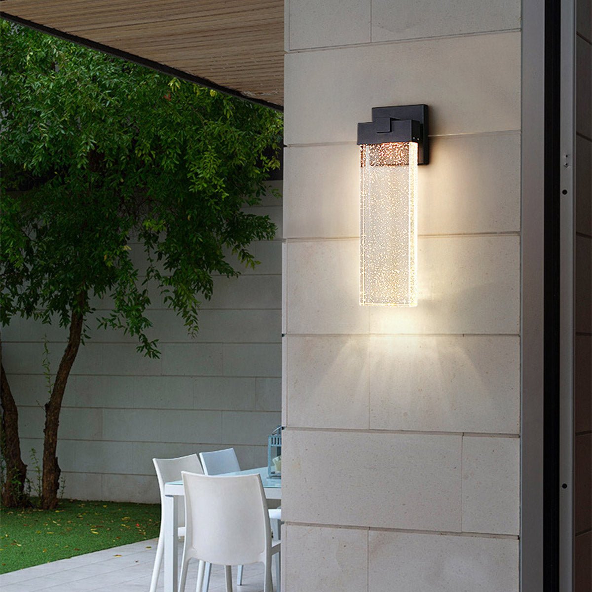 Zewnętrzny kinkiet LED kryształowy, aluminiowy, czarny, 10W 18W 24W, IP54, na elewację, przy drzwi wejściowe, do ogrodu i willi, nowoczesna lampa zewnętrzna | Sansoti