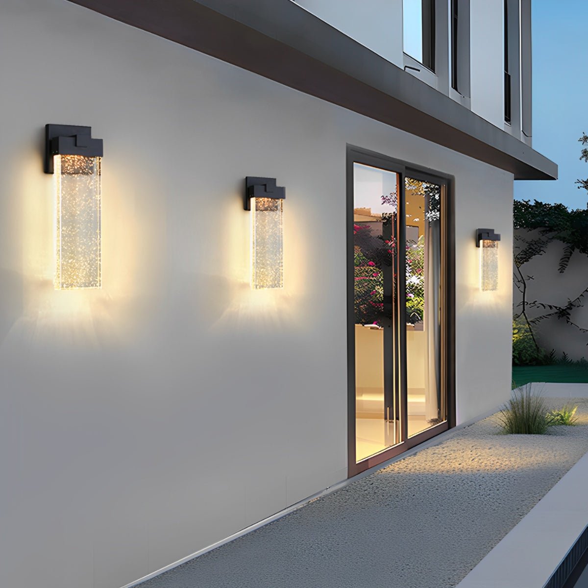 Zewnętrzny kinkiet LED kryształowy, aluminiowy, czarny, 10W 18W 24W, IP54, na elewację, przy drzwi wejściowe, do ogrodu i willi, nowoczesna lampa zewnętrzna | Sansoti
