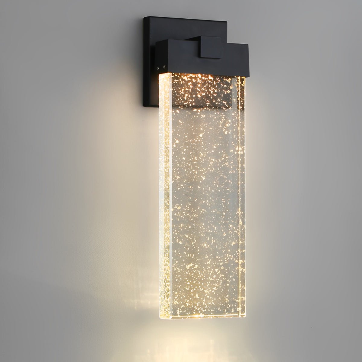 Zewnętrzny kinkiet LED kryształowy, aluminiowy, czarny, 10W 18W 24W, IP54, na elewację, przy drzwi wejściowe, do ogrodu i willi, nowoczesna lampa zewnętrzna | Sansoti